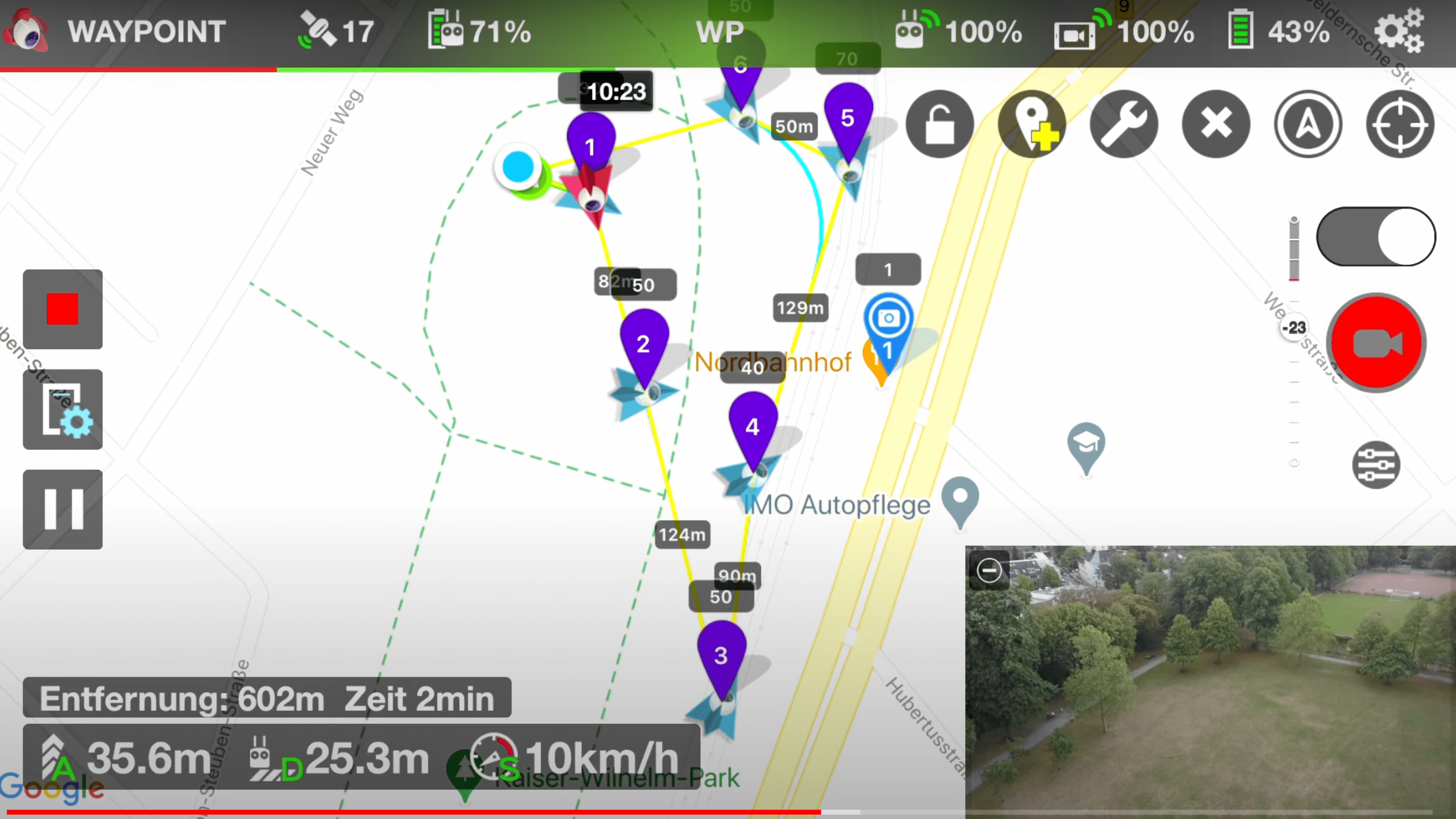 Map view of the dronelink app